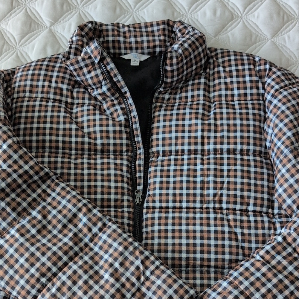 Time and Tru Checkered Puffer Jacket